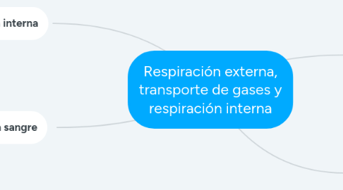 Mind Map: Respiración externa, transporte de gases y respiración interna