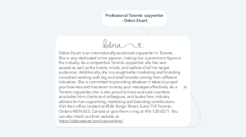 Mind Map: Professional Toronto copywriter - Debra Stuart