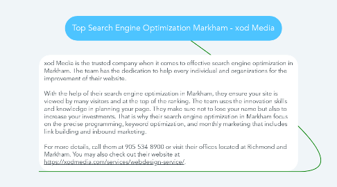 Mind Map: Top Search Engine Optimization Markham - xod Media