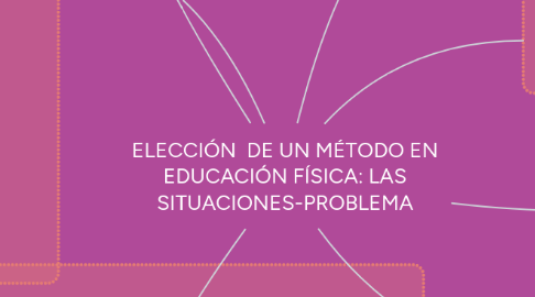 Mind Map: ELECCIÓN DE UN MÉTODO EN EDUCACIÓN FÍSICA: LAS SITUACIONES-PROBLEMA