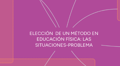 Mind Map: ELECCIÓN  DE UN MÉTODO EN EDUCACIÓN FÍSICA: LAS SITUACIONES-PROBLEMA