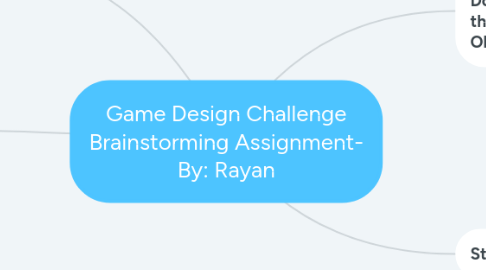 Mind Map: Game Design Challenge Brainstorming Assignment- By: Rayan