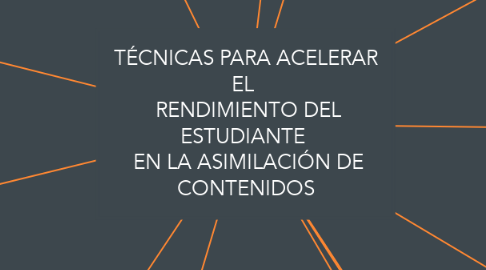 Mind Map: TÉCNICAS PARA ACELERAR EL   RENDIMIENTO DEL ESTUDIANTE   EN LA ASIMILACIÓN DE CONTENIDOS