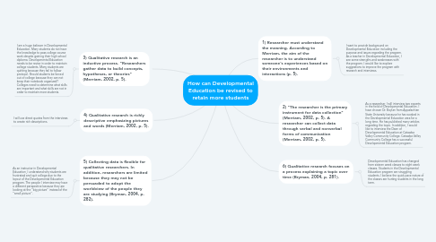 Mind Map: How can Developmental Education be revised to retain more students