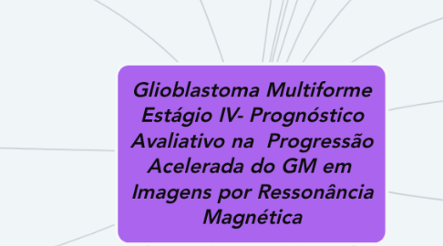 Mind Map: Glioblastoma Multiforme Estágio IV- Prognóstico Avaliativo na  Progressão Acelerada do GM em  Imagens por Ressonância Magnética