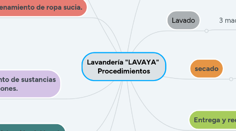 Mind Map: Lavandería "LAVAYA" Procedimientos