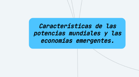 Mind Map: Características de las potencias mundiales y las economías emergentes.