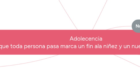 Mind Map: Adolecencia Es una etapa de la vida que toda persona pasa marca un fin ala niñez y un nuevo inicio para llegar a la edad adulta