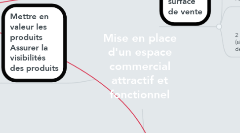 Mind Map: Mise en place d'un espace commercial attractif et fonctionnel