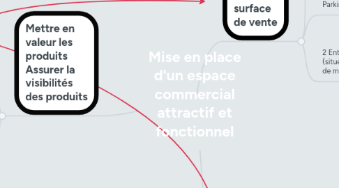 Mind Map: Mise en place d'un espace commercial attractif et fonctionnel