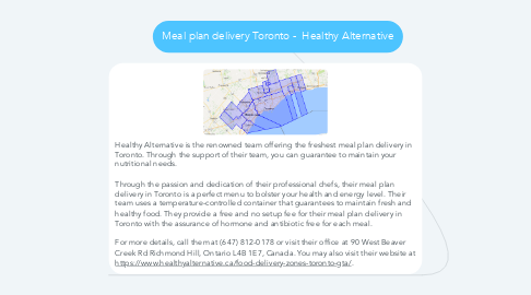 Mind Map: Meal plan delivery Toronto -  Healthy Alternative
