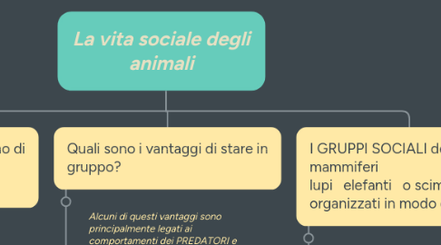 Mind Map: La vita sociale degli animali