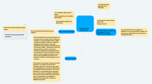 Mind Map: Características de proyectos