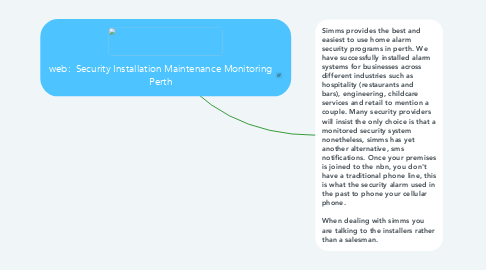 Mind Map: web:  Security Installation Maintenance Monitoring Perth