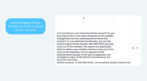 Mind Map: Gemini Support Phone Number for Unfit to check Gemini account