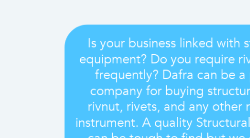Mind Map: Is your business linked with structural equipment? Do you require rivet tool so frequently? Dafra can be a perfect company for buying structural tools, rivnut, rivets, and any other repairing instrument. A quality Structural Rivet Gun can be tough to find but we deliver a quality equipment for many years. And our satisfied customers are the proof of our services. We are the number one for riveting stuff. Contact us for the quick response on +61 395556872. or visit us at https://dafra.com.au/ here, we are available 24*7 to serve you!