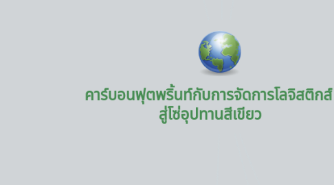 Mind Map: คาร์บอนฟุตพริ้นท์กับการจัดการโลจิสติกส์ สู่โซ่อุปทานสีเขียว