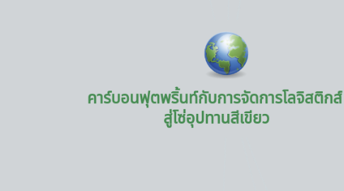 Mind Map: คาร์บอนฟุตพริ้นท์กับการจัดการโลจิสติกส์  สู่โซ่อุปทานสีเขียว