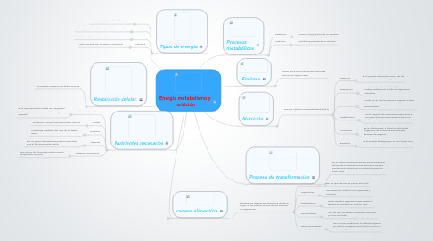 Mind Map: Energía metabolismo y nutrición