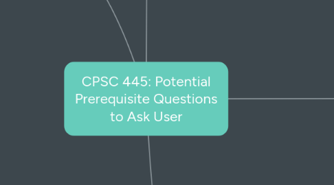 Mind Map: CPSC 445: Potential Prerequisite Questions to Ask User