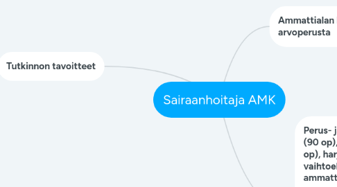 Mind Map: Sairaanhoitaja AMK