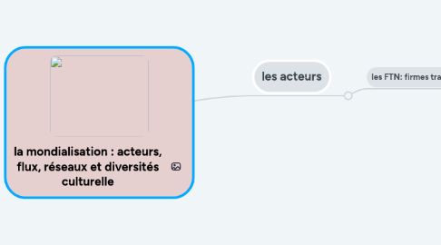 Mind Map: la mondialisation : acteurs, flux, réseaux et diversités culturelle