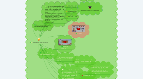 Mind Map: UNDEFINED ARTICLES A/AN