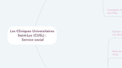 Mind Map: Les Cliniques Universitaires Saint-Luc (CUSL) :  Service social