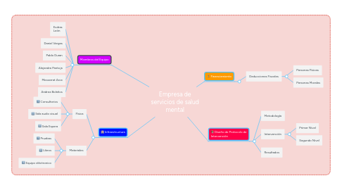 Mind Map: Empresa de servicios de salud mental