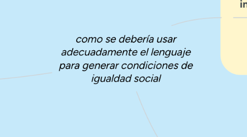 Mind Map: como se debería usar adecuadamente el lenguaje para generar condiciones de igualdad social