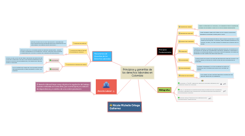 Mind Map: Principios y garantías de los derechos laborales en Colombia