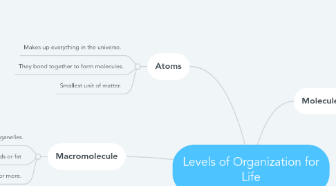 Mind Map: Levels of Organization for Life