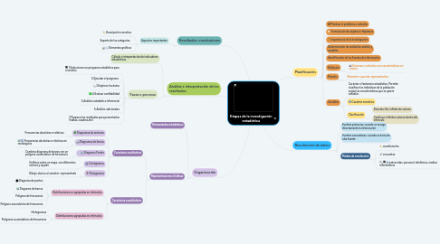 Mind Map: Etapas de la investigación estadística