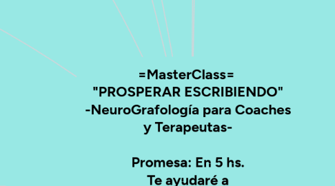 Mind Map: =MasterClass= "PROSPERAR ESCRIBIENDO" -NeuroGrafología para Coaches y Terapeutas- Promesa: En 5 hs. Te ayudaré a Descubrir QUÉ Puede hacer POR y PARA Tí la NeuroGrafología Oferta €497,- Valor real: €1997,-