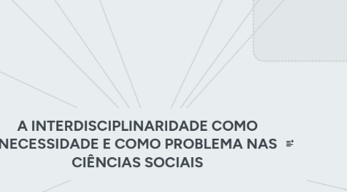 Mind Map: A INTERDISCIPLINARIDADE COMO NECESSIDADE E COMO PROBLEMA NAS CIÊNCIAS SOCIAIS