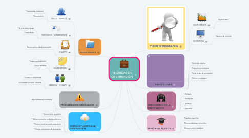 Mind Map: TÉCNICAS DE OBSERVACIÓN