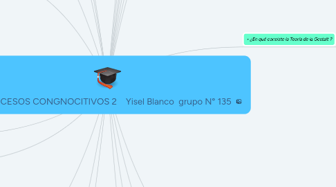Mind Map: PROCESOS CONGNOCITIVOS 2 Yisel Blanco grupo N° 135
