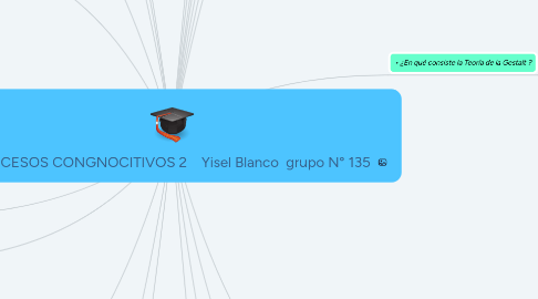 Mind Map: PROCESOS CONGNOCITIVOS 2    Yisel Blanco  grupo N° 135