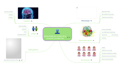 Mind Map: Aprendizaje por medio de la emoción y la atención