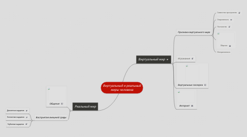 Mind Map: Виртуальный и реальный миры человека