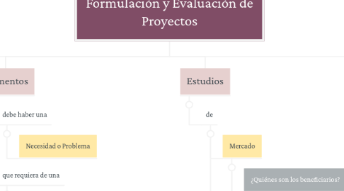 Mind Map: Formulación y Evaluación de Proyectos