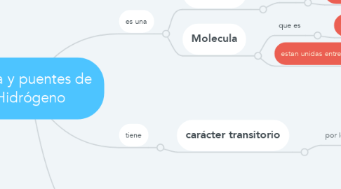 Mind Map: Agua y puentes de Hidrógeno