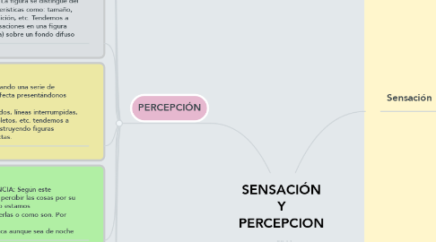 Mind Map: SENSACIÓN Y PERCEPCION