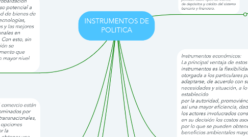 Mind Map: INSTRUMENTOS DE POLITICA