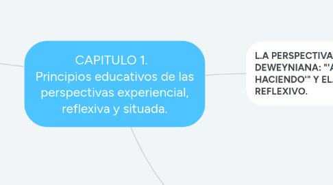 Mind Map: CAPITULO 1. Principios educativos de las perspectivas experiencial, reflexiva y situada.