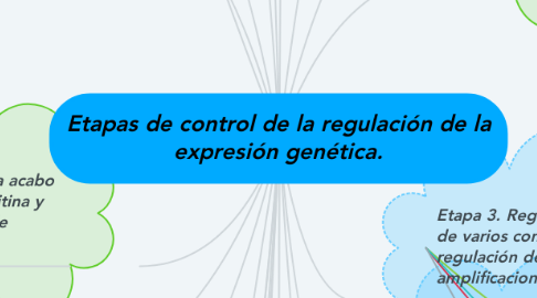 Mind Map: Etapas de control de la regulación de la expresión genética.