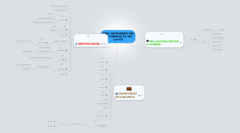 Mind Map: EINES I INSTRUMENTS PER A LA FORMACIÓ TIC-TAC. Curs ICE