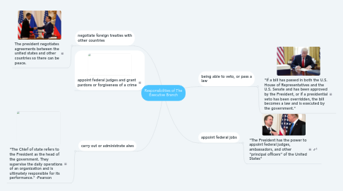 Mind Map: Responsibilities of The Executive Branch