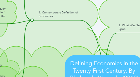 Mind Map: Defining Economics in the Twenty First Century. By Bhekuzulu Khumalo (2012)