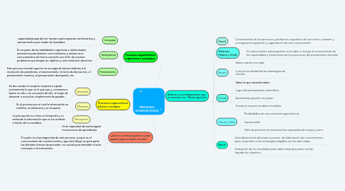 Mind Map: PROCESOS COGNOSCITIVOS